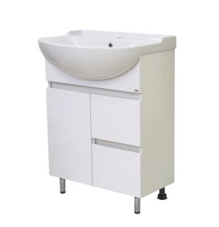 Напольная тумба под раковину Misty Амур с двумя ящиками 60см белый